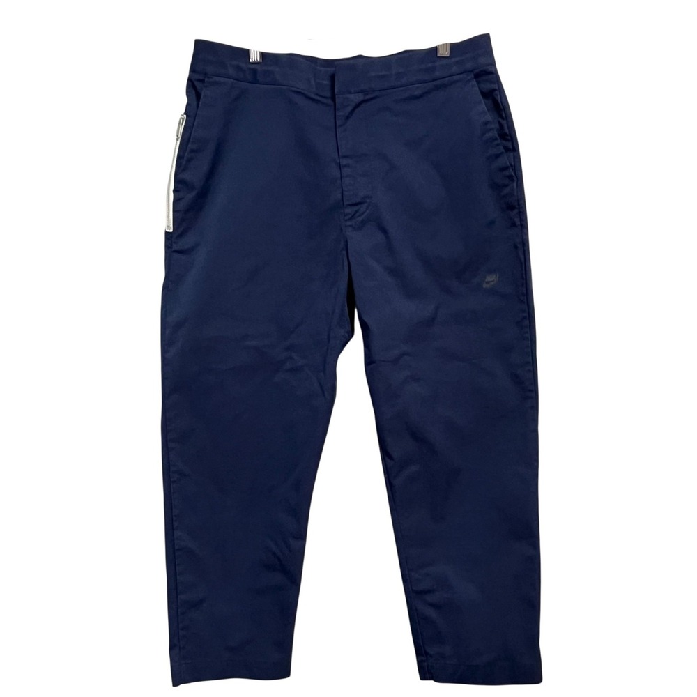 Nike Pants Mens 34 Navy Blue Golf Chino Zip Pocket Tapered Casual Golf‎